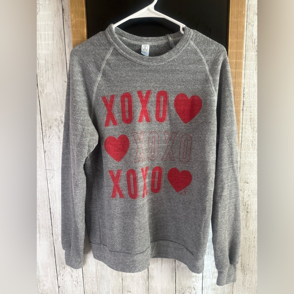 Women’s Sweatshirt August Bleu M Gray and Red XOXOXO